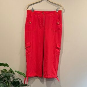 Zenergy by Chico's Carsyn Cargo Crop Pants in Mai Tai NWT